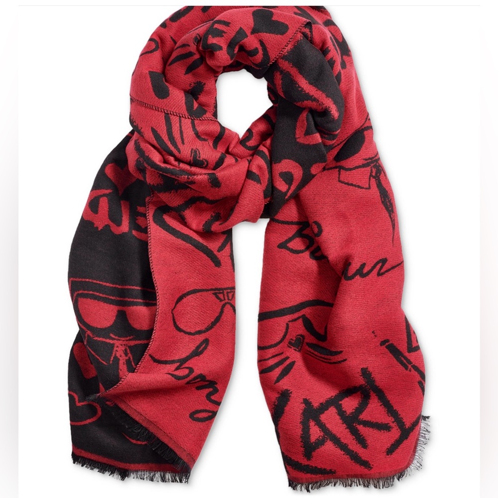 🔥SALE🔥Karl Lagerfeld Paris Graffiti Scarf/Shaw/Blanket Oversized. NWT